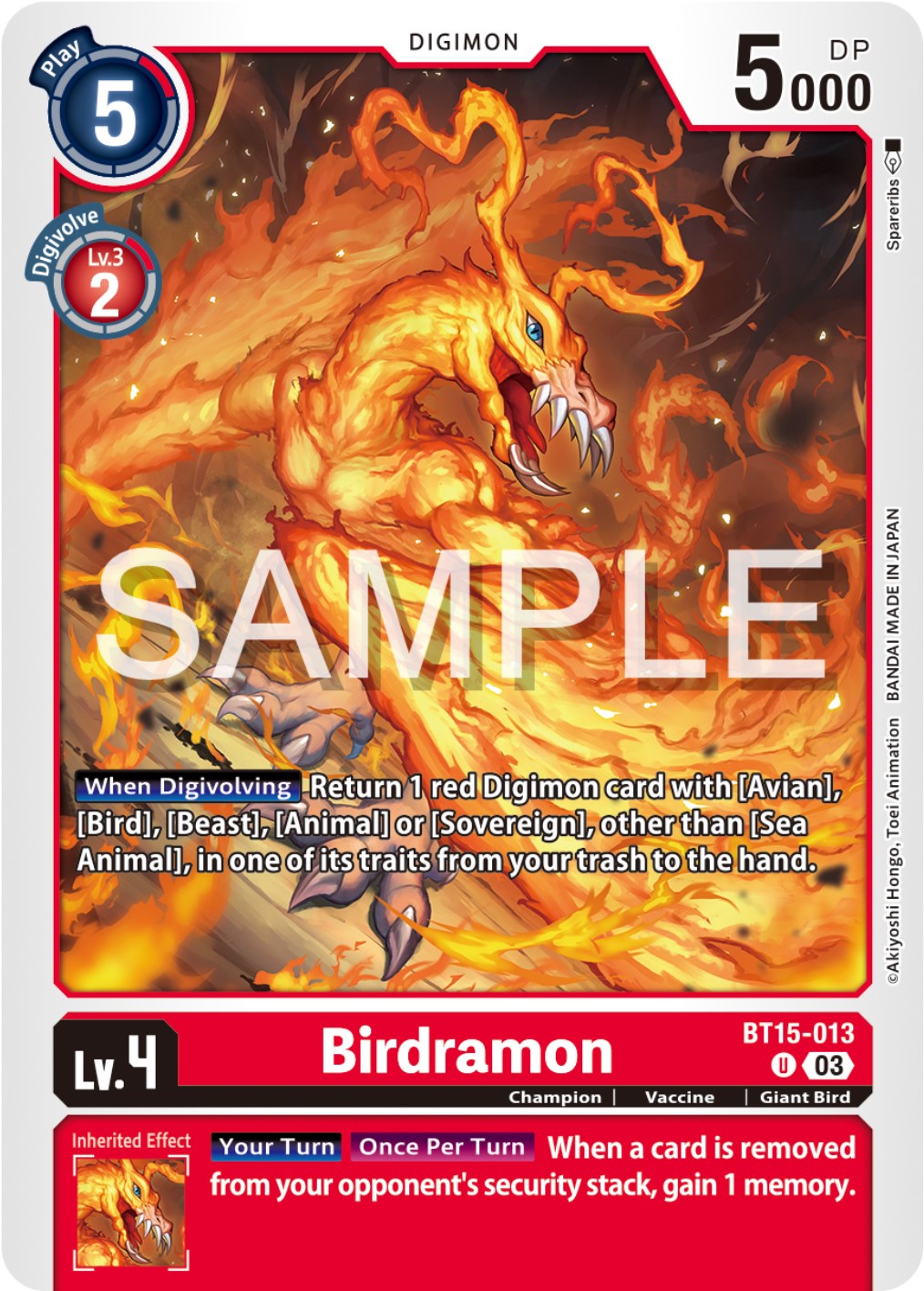 Birdramon [BT15-013] [Exceed Apocalypse] | The Time Vault CA