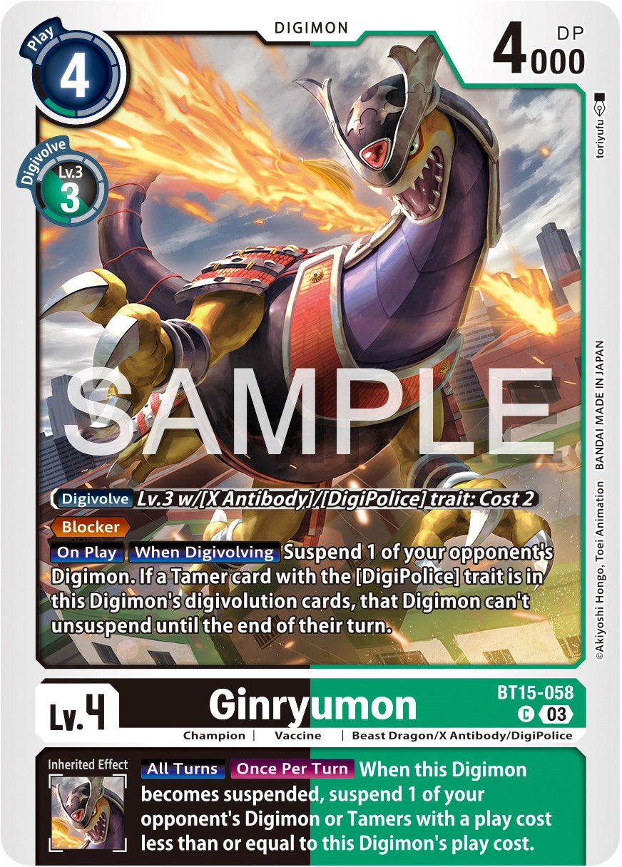 Ginryumon [BT15-058] [Exceed Apocalypse] | The Time Vault CA