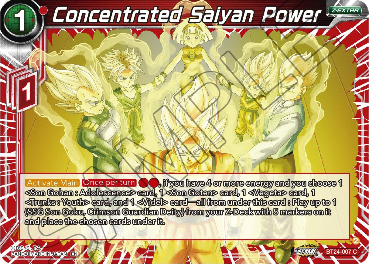 Concentrated Saiyan Power (BT24-007) [Beyond Generations] | The Time Vault CA