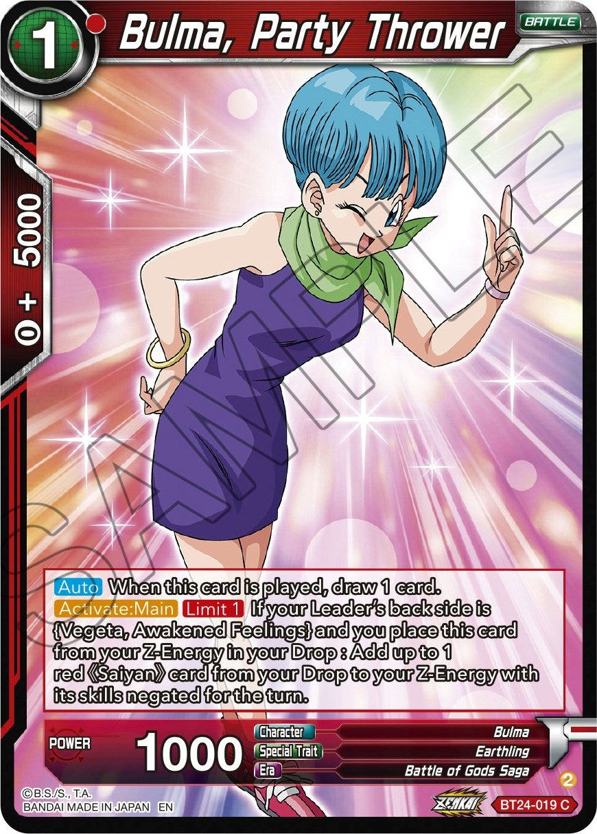 Bulma, Party Thrower (BT24-019) [Beyond Generations] | The Time Vault CA
