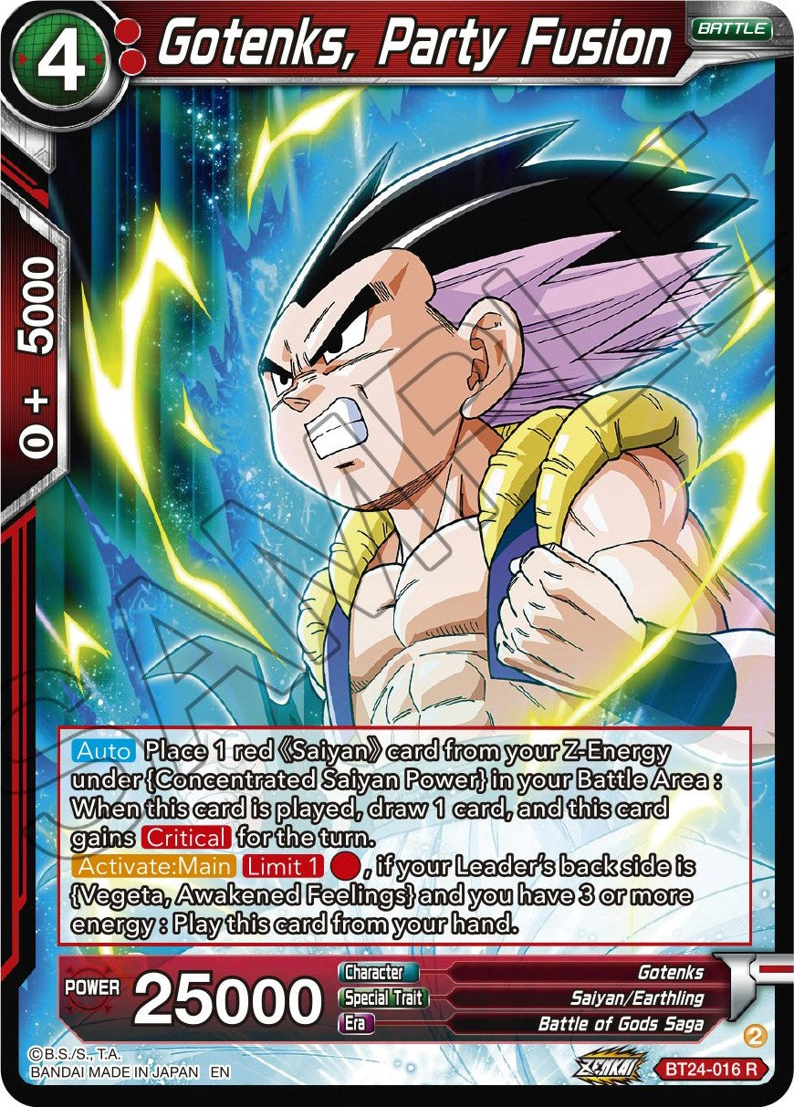 Gotenks, Party Fusion (BT24-016) [Beyond Generations] | The Time Vault CA