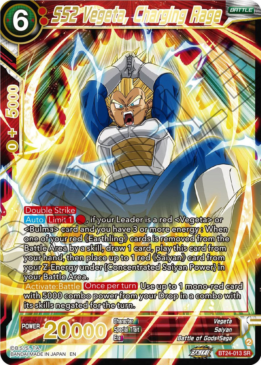 SS2 Vegeta, Charging Rage (BT24-013) [Beyond Generations] | The Time Vault CA