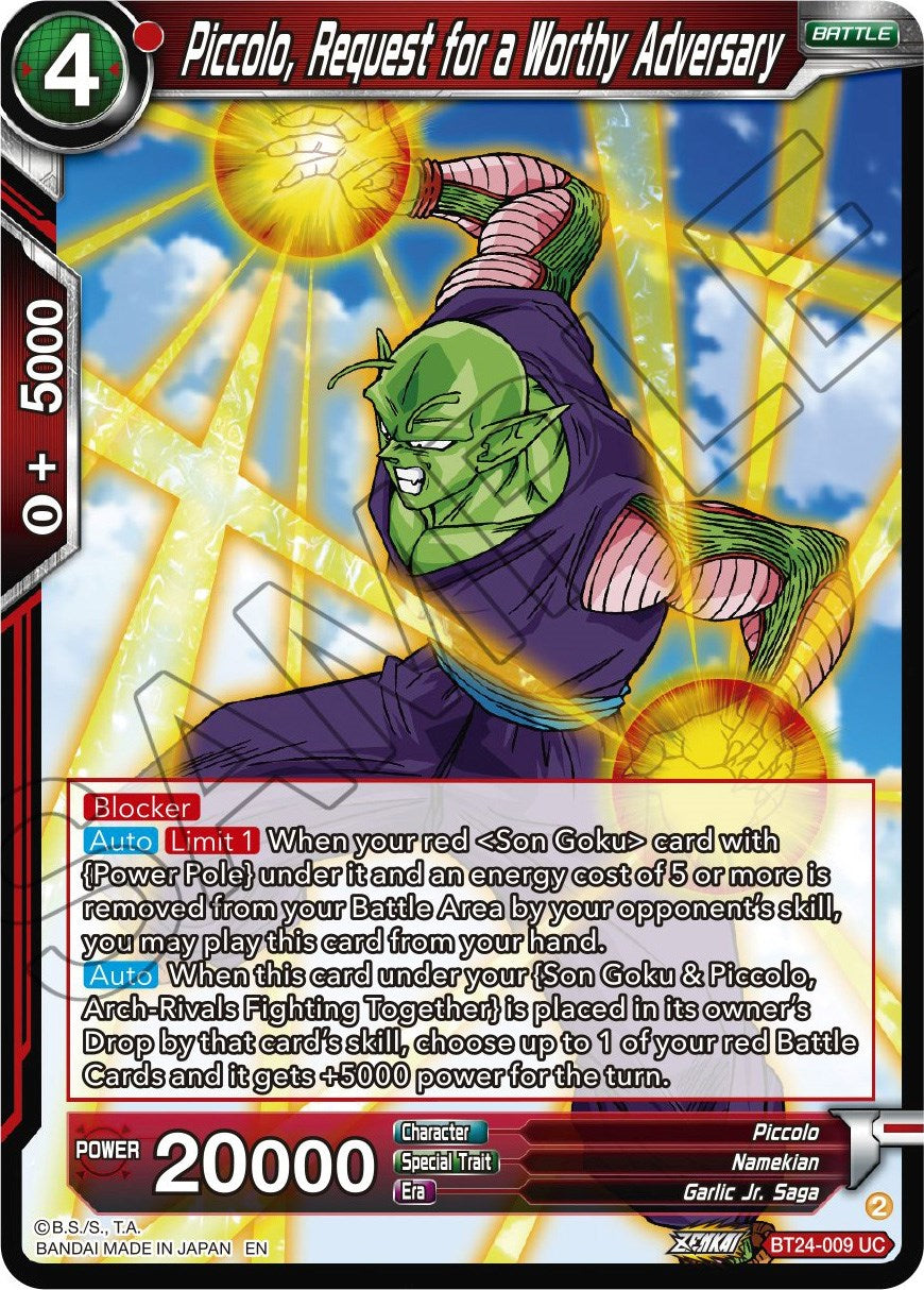 Piccolo, Request for a Worthy Adversary (BT24-009) [Beyond Generations] | The Time Vault CA