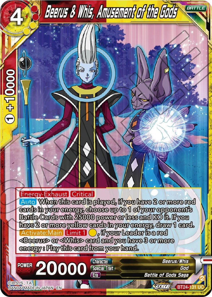 Beerus & Whis, Amusement of the Gods (BT24-131) [Beyond Generations] | The Time Vault CA