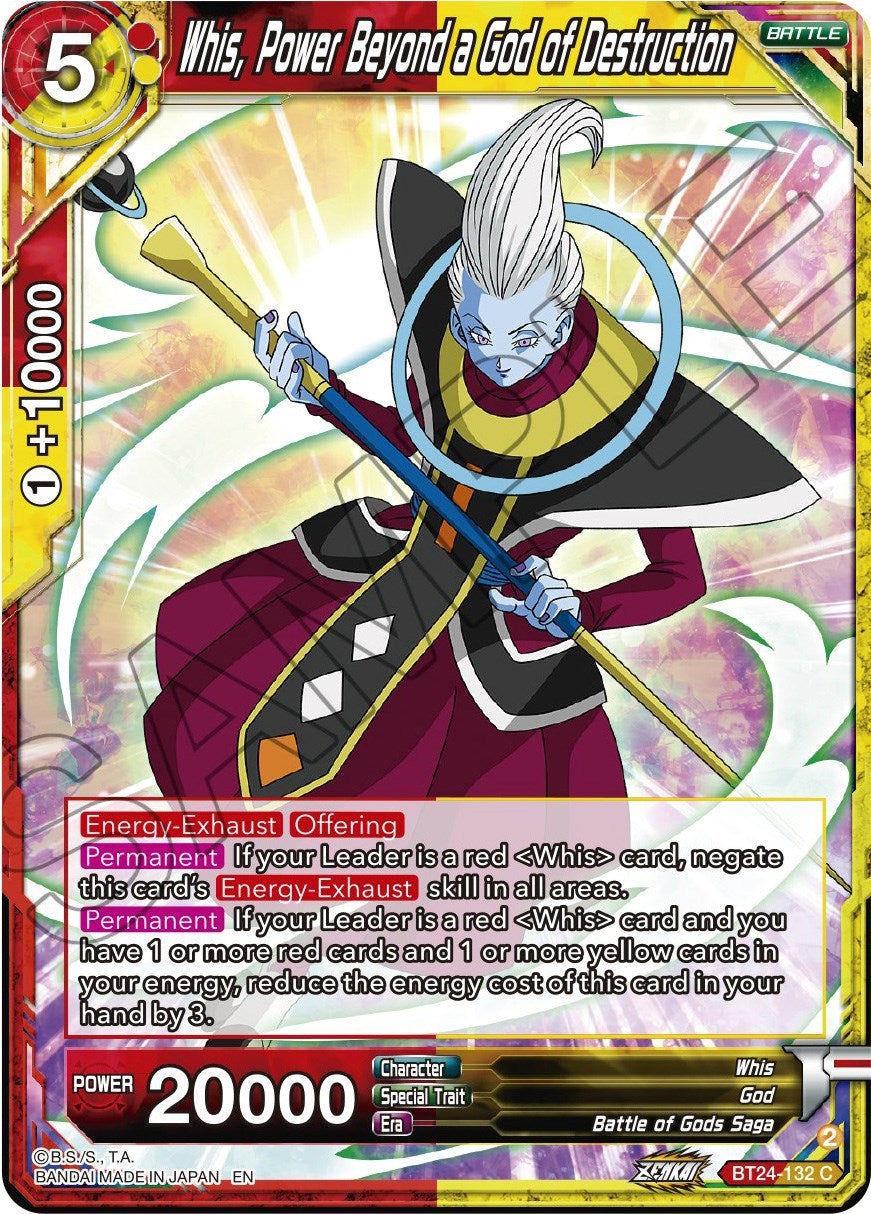 Whis, Power Beyond a God of Destruction (BT24-132) [Beyond Generations] | The Time Vault CA