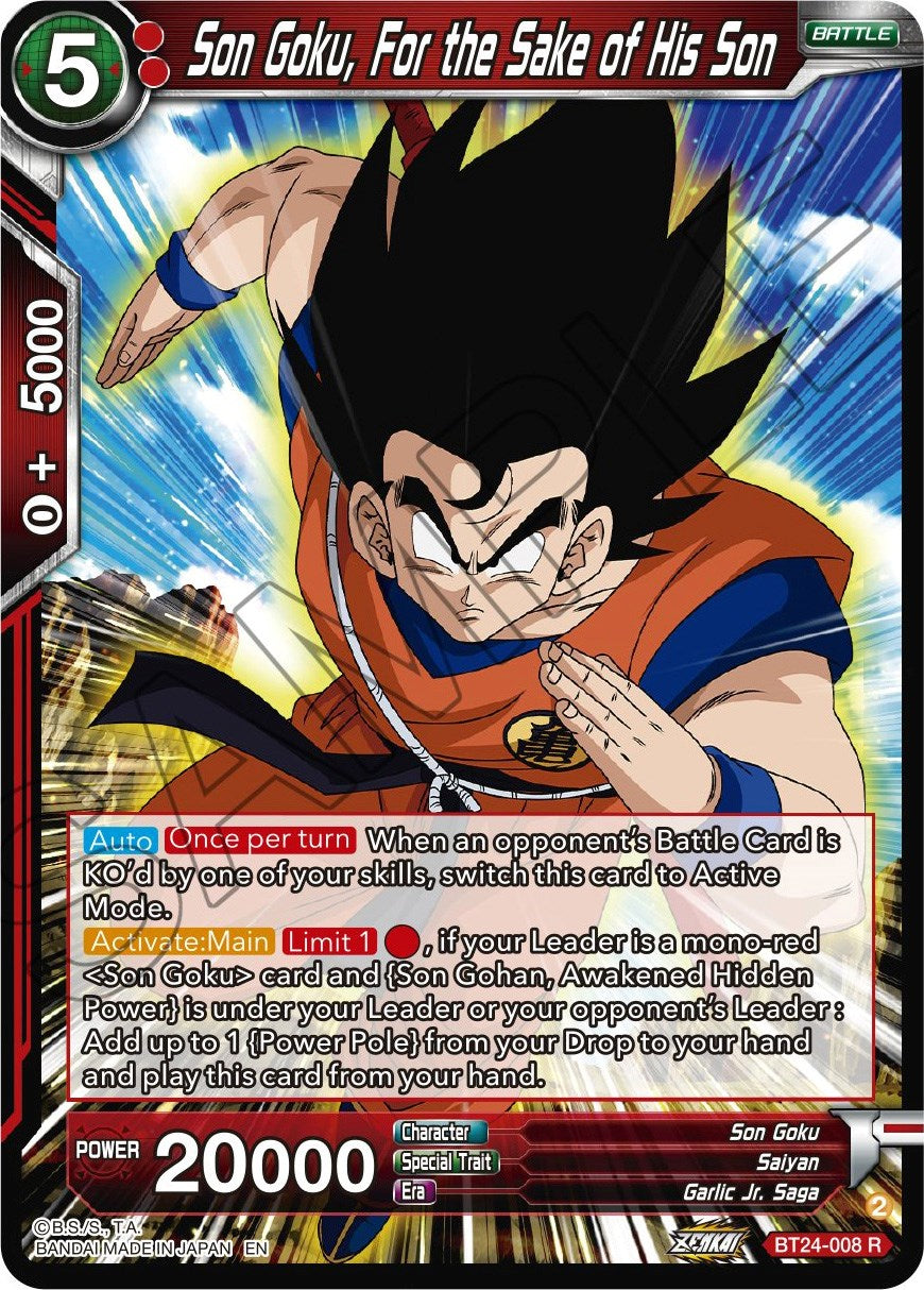 Son Goku, For the Sake of His Son (BT24-008) [Beyond Generations] | The Time Vault CA