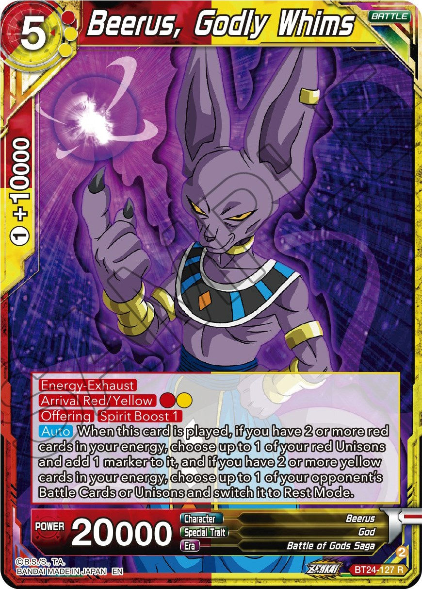 Beerus, Godly Whims (BT24-127) [Beyond Generations] | The Time Vault CA