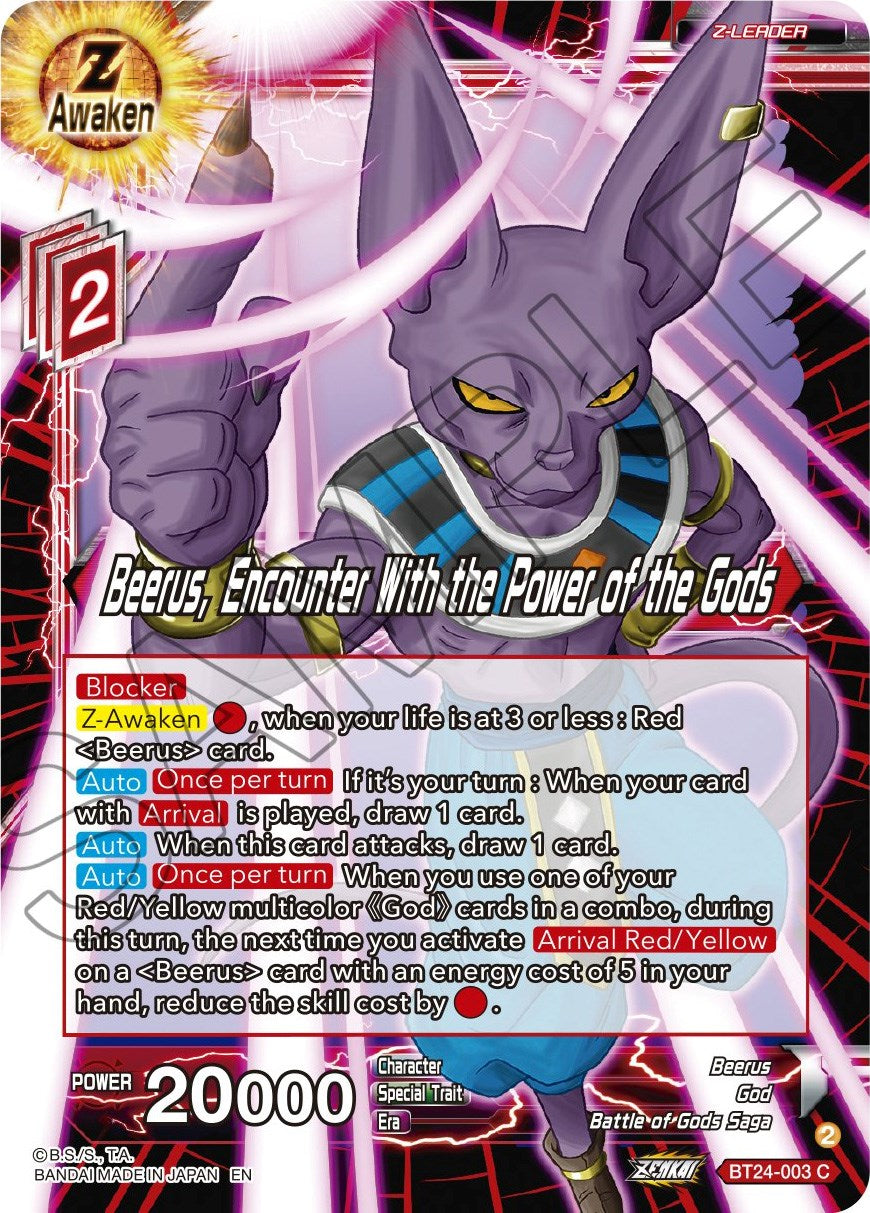 Beerus, Encounter With the Power of the Gods (BT24-003) [Beyond Generations] | The Time Vault CA