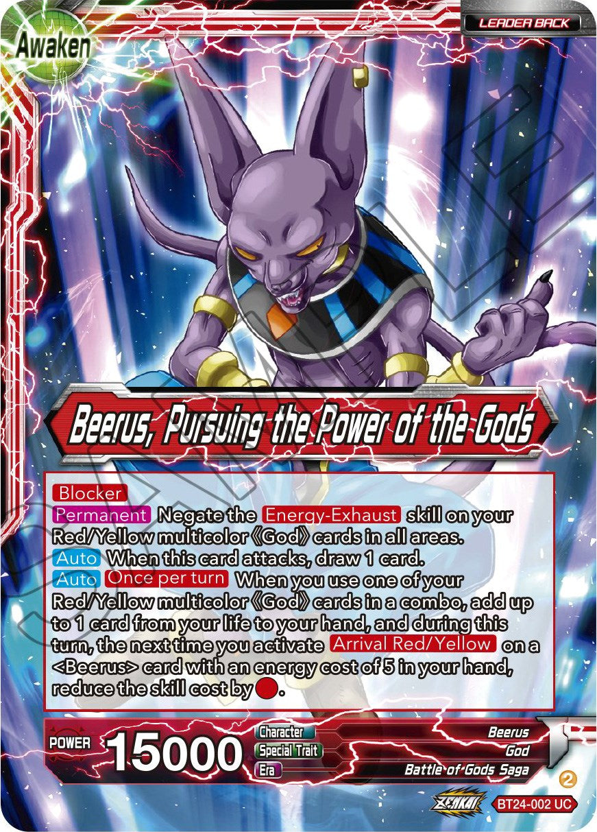 Beerus // Beerus, Pursuing the Power of the Gods (BT24-002) [Beyond Generations] | The Time Vault CA