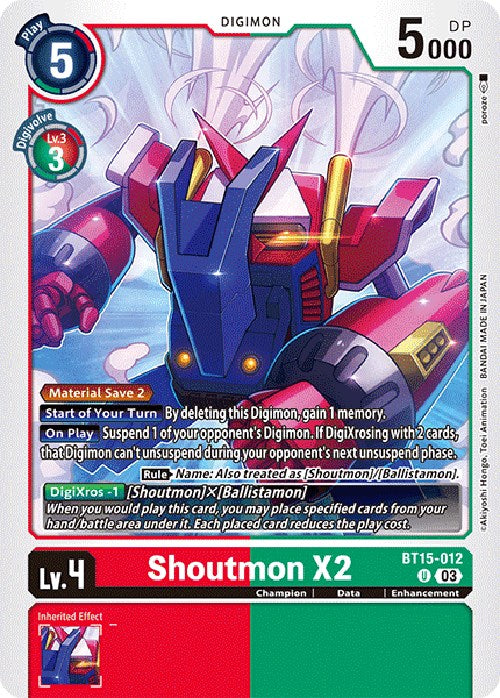 Shoutmon X2 [BT15-012] [Exceed Apocalypse] | The Time Vault CA