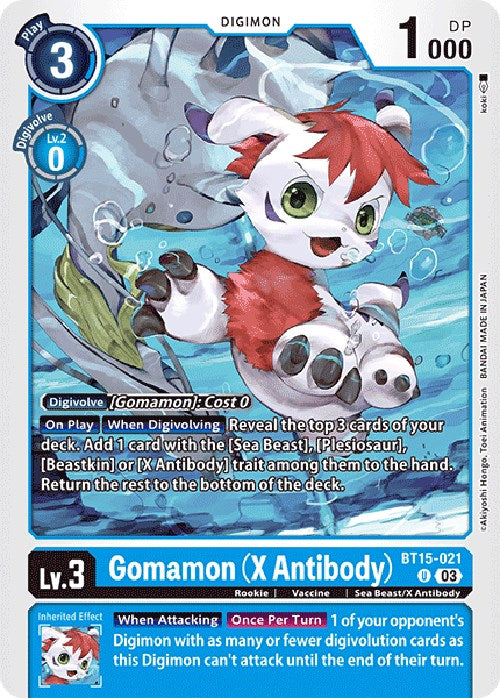 Gomamon (X Antibody) [BT15-021] [Exceed Apocalypse] | The Time Vault CA