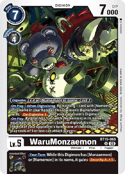 WaruMonzaemon (X Antibody) [BT15-065] [Exceed Apocalypse] | The Time Vault CA