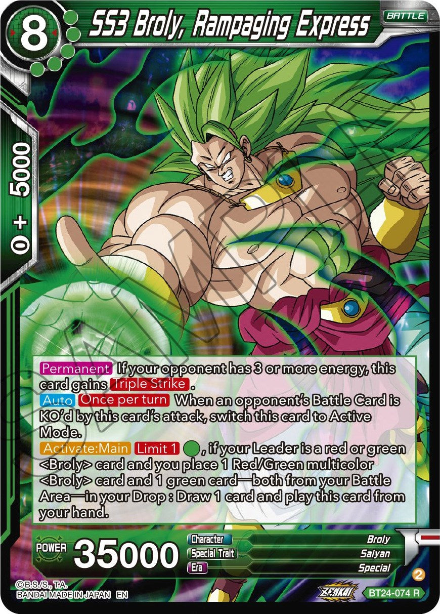 SS3 Broly, Rampaging Express (BT24-074) [Beyond Generations] | The Time Vault CA