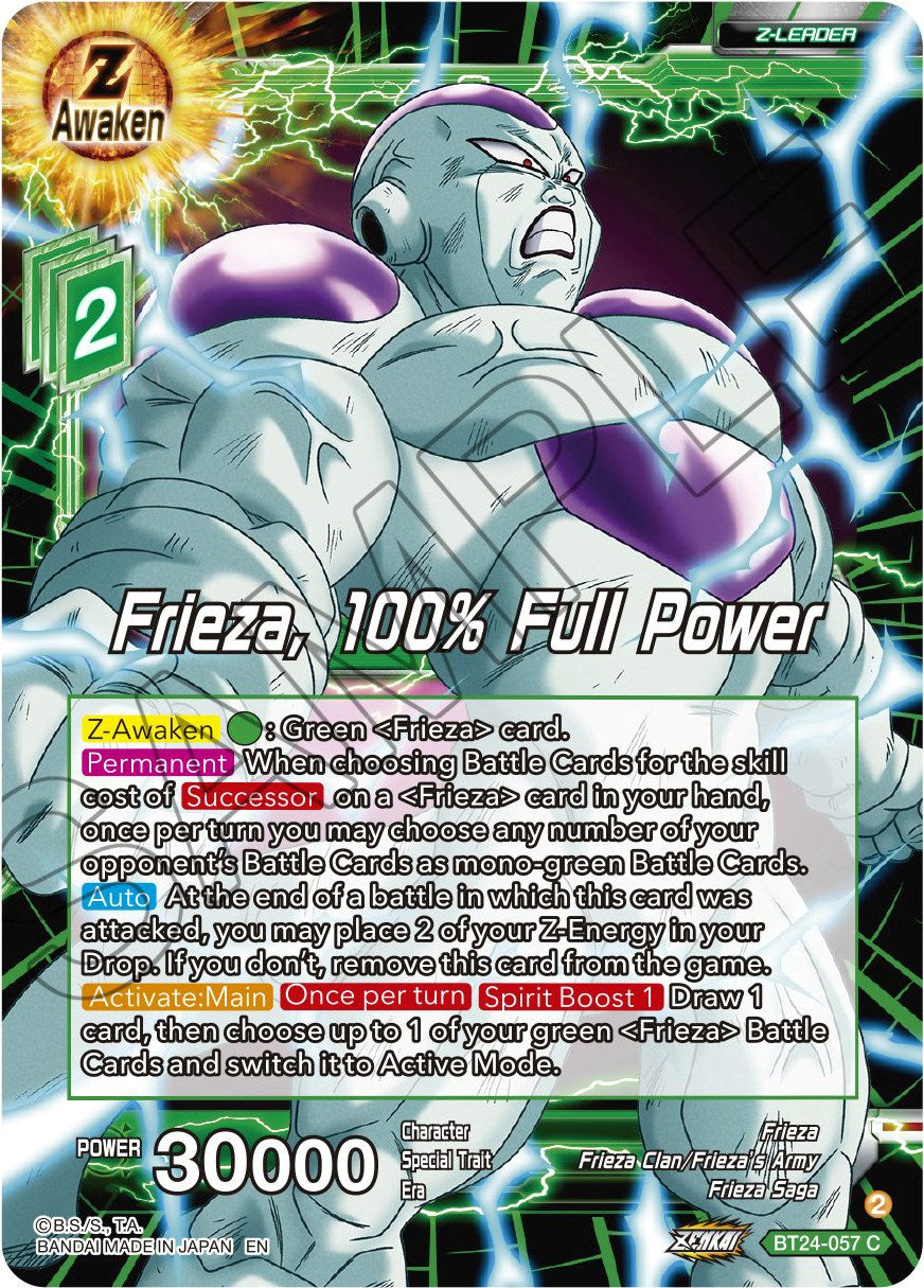 Frieza, 100% Full Power (BT24-057) [Beyond Generations] | The Time Vault CA