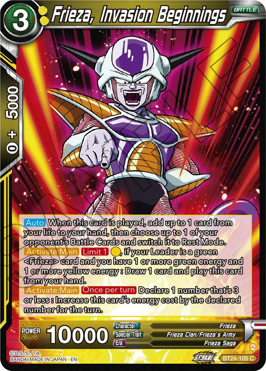 Frieza, Invasion Beginnings (BT24-105) [Beyond Generations] | The Time Vault CA