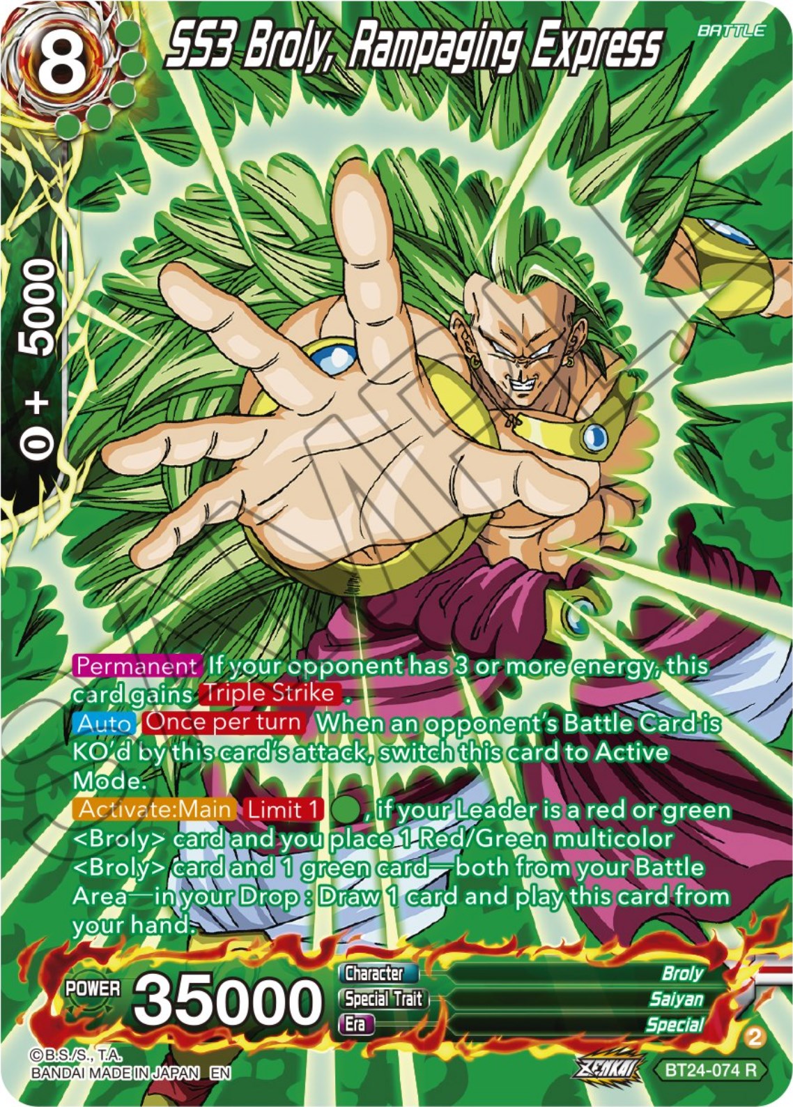 SS3 Broly, Rampaging Express (Collector Booster) (BT24-074) [Beyond Generations] | The Time Vault CA