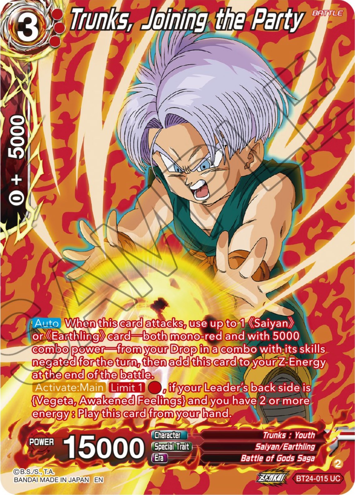 Trunks, Joining the Party (Collector Booster) (BT24-015) [Beyond Generations] | The Time Vault CA