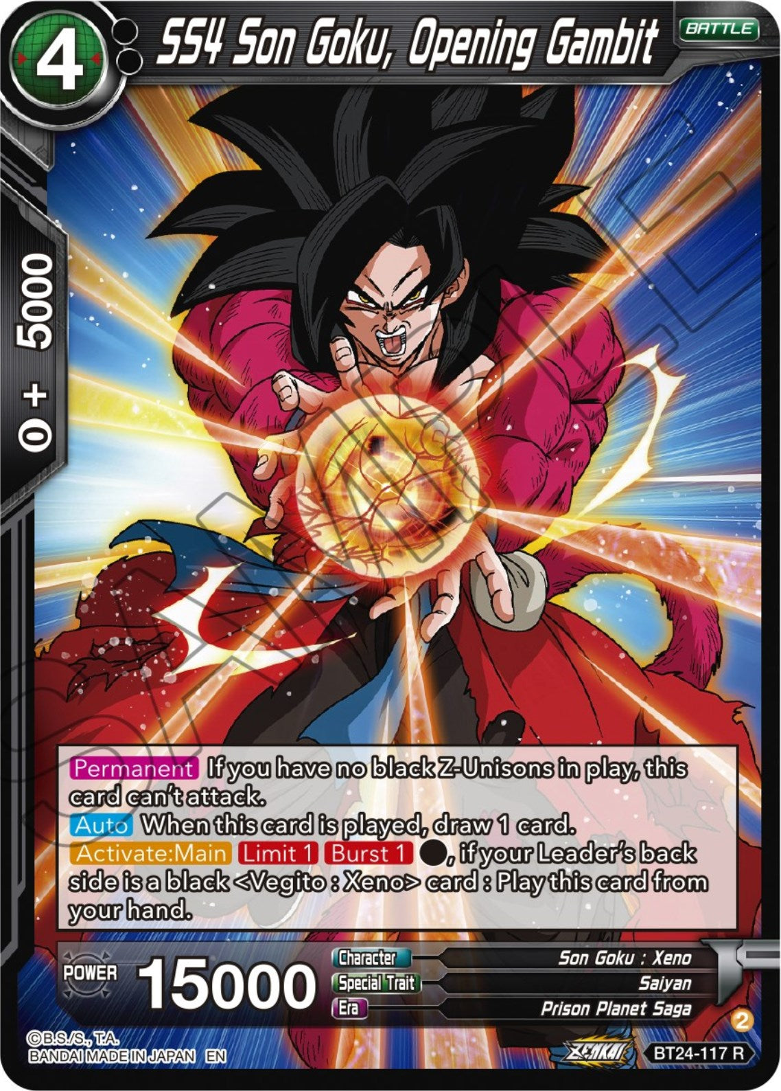 SS4 Son Goku, Opening Gambit (BT24-117) [Beyond Generations] | The Time Vault CA