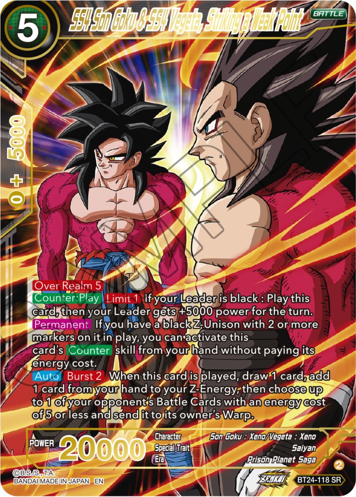 SS4 Son Goku & SS4 Vegeta, Striking a Weak Point (BT24-118) [Beyond Generations] | The Time Vault CA