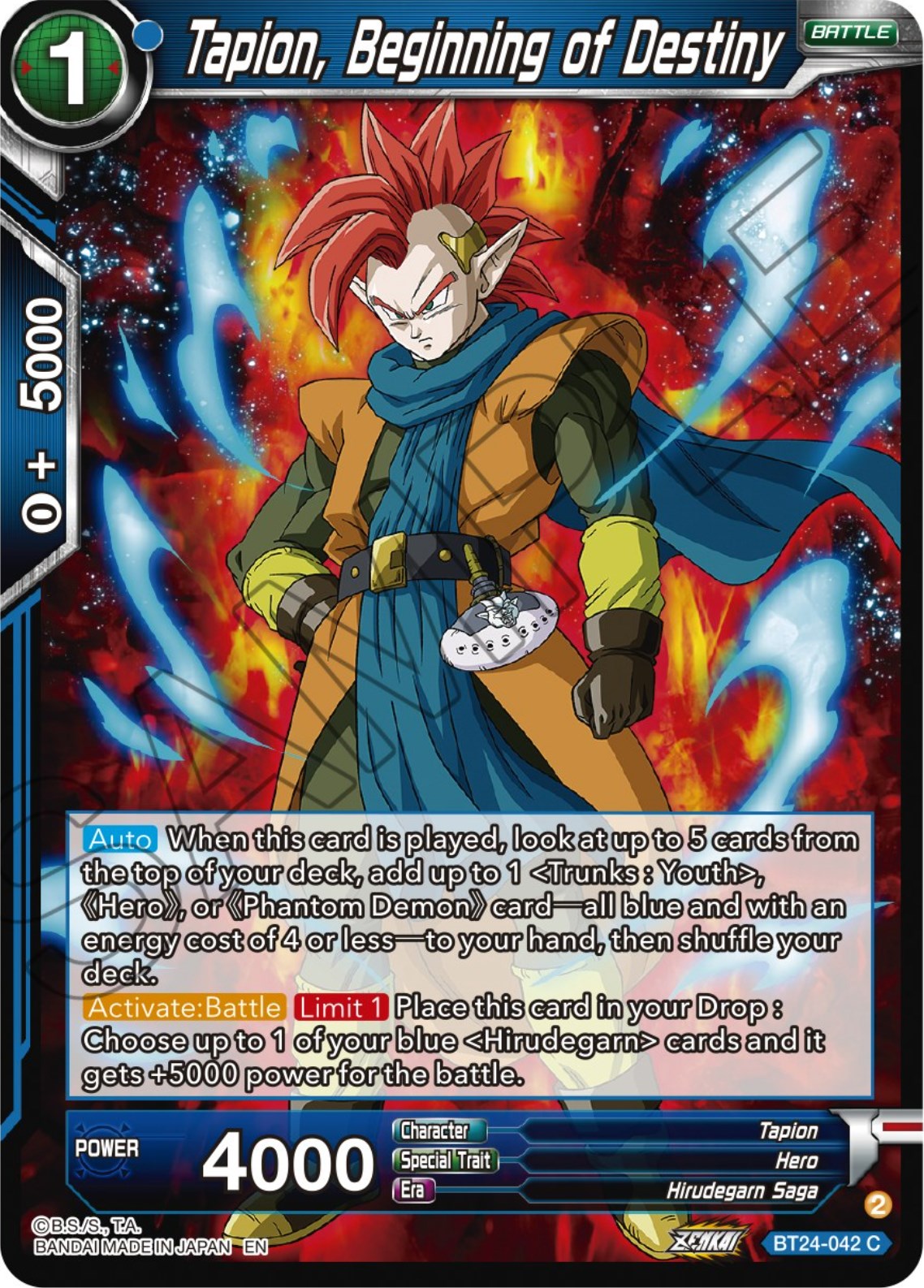 Tapion, Beginning of Destiny (BT24-042) [Beyond Generations] | The Time Vault CA