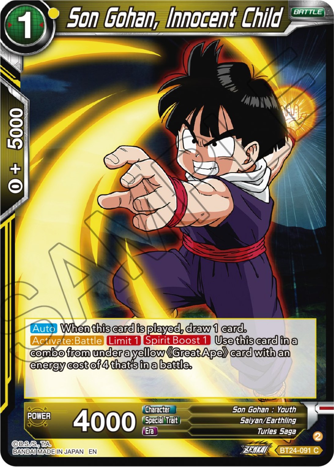 Son Gohan, Innocent Child (BT24-091) [Beyond Generations] | The Time Vault CA