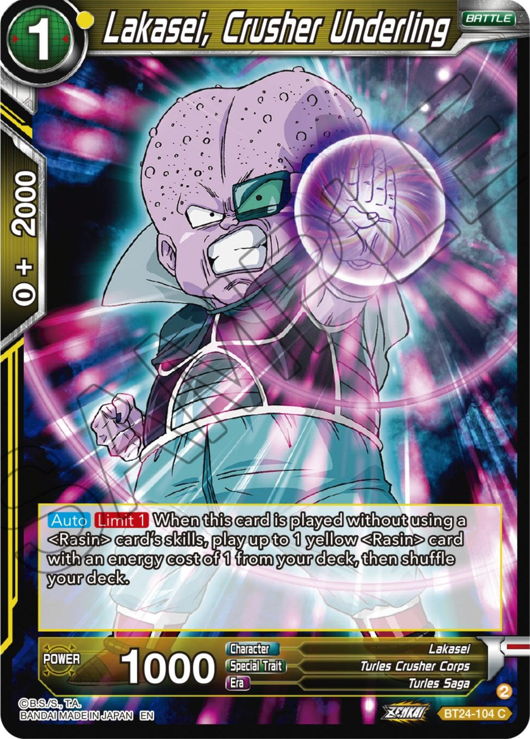 Lakasei, Crusher Underling (BT24-104) [Beyond Generations] | The Time Vault CA