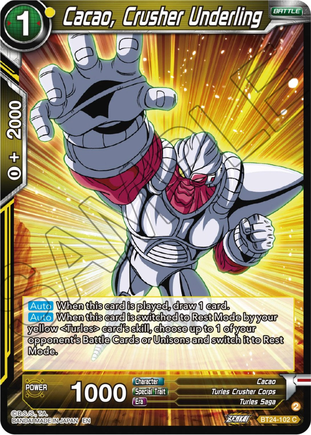 Cacao, Crusher Underling (BT24-102) [Beyond Generations] | The Time Vault CA