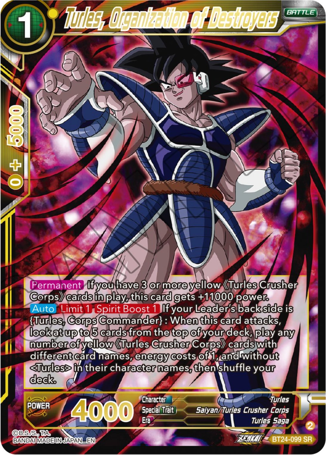Turles, Organization of Destroyers (BT24-099) [Beyond Generations] | The Time Vault CA