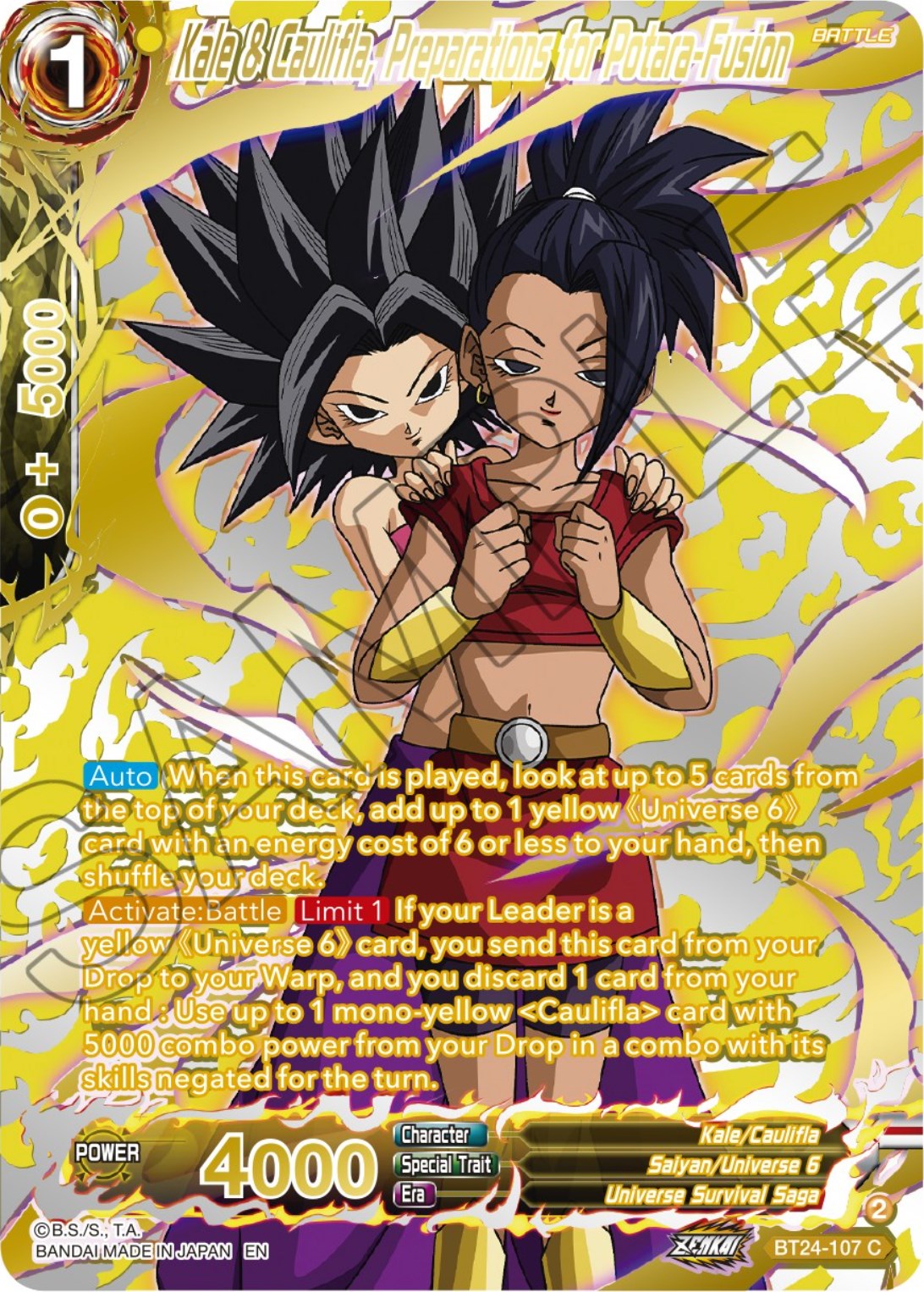 Kale & Caulifla, Preparations for Potara-Fusion (Collector Booster) (BT24-107) [Beyond Generations] | The Time Vault CA