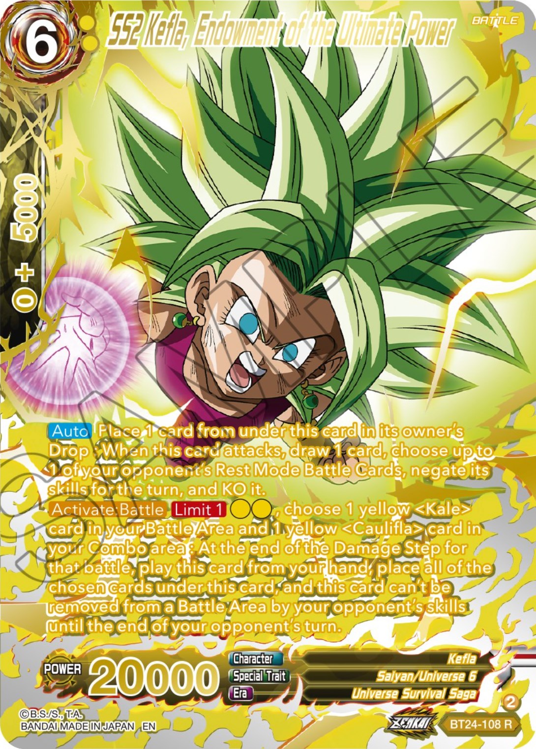 SS2 Kefla, Endowment of the Ultimate Power (Collector Booster) (BT24-108) [Beyond Generations] | The Time Vault CA