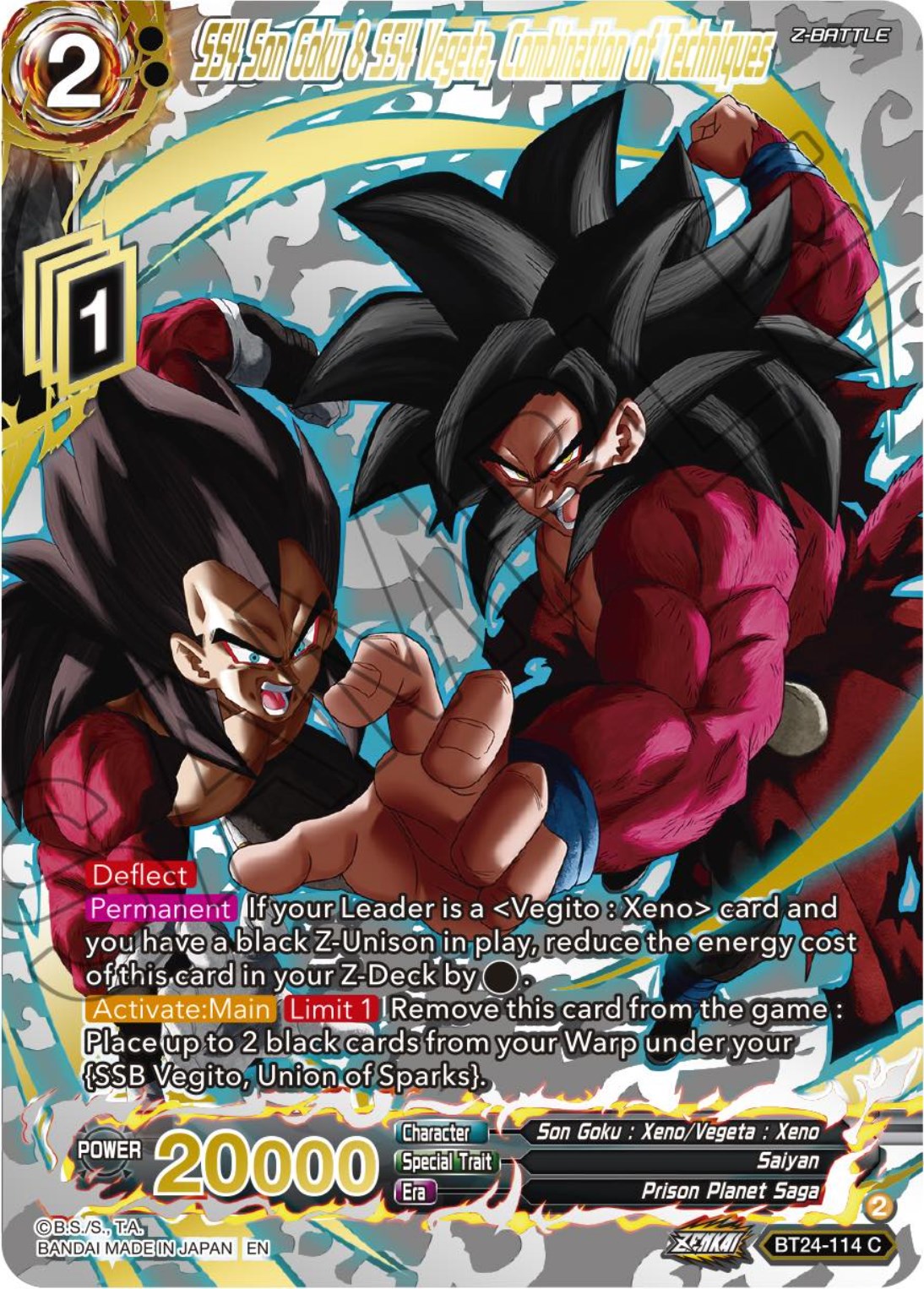 SS4 Son Goku & SS4 Vegeta, Combination of Techniques (Collector Booster) (BT24-114) [Beyond Generations] | The Time Vault CA