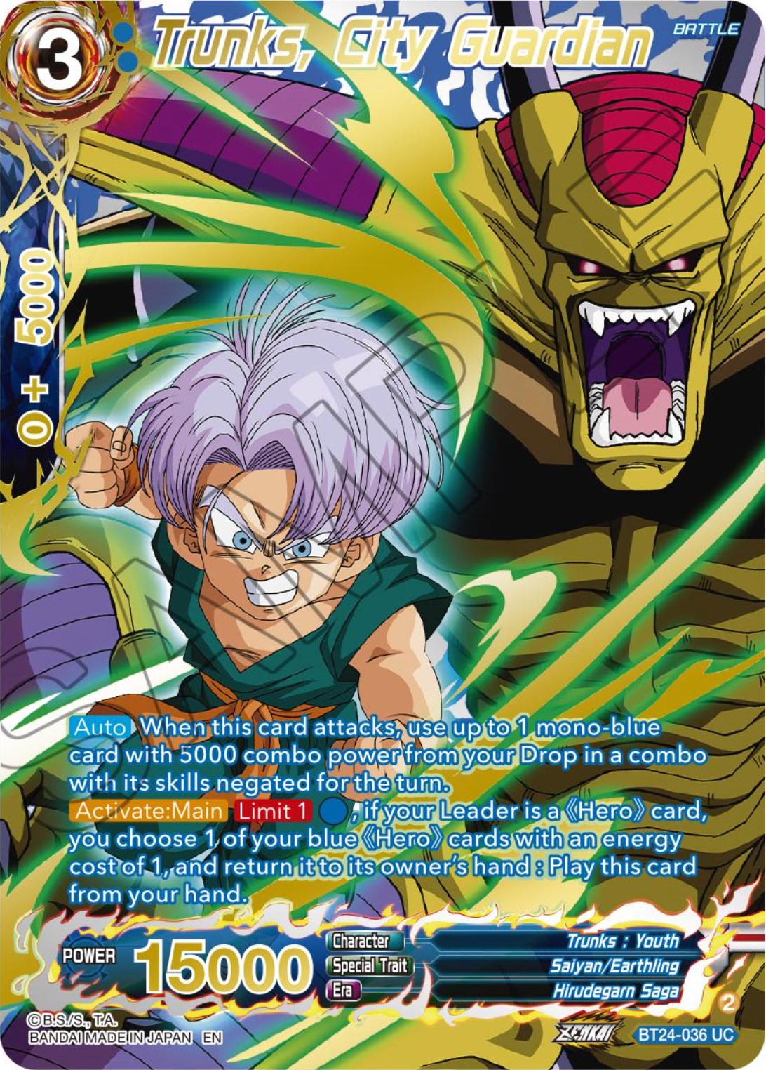 Trunks, City Guardian (Collector Booster) (BT24-036) [Beyond Generations] | The Time Vault CA