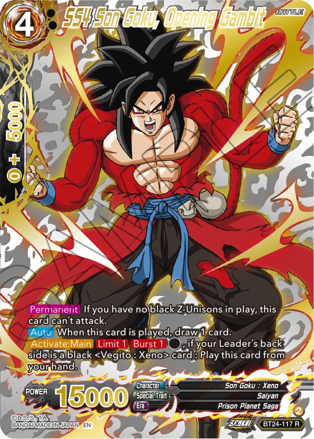 SS4 Son Goku, Opening Gambit (Collector Booster) (BT24-117) [Beyond Generations] | The Time Vault CA