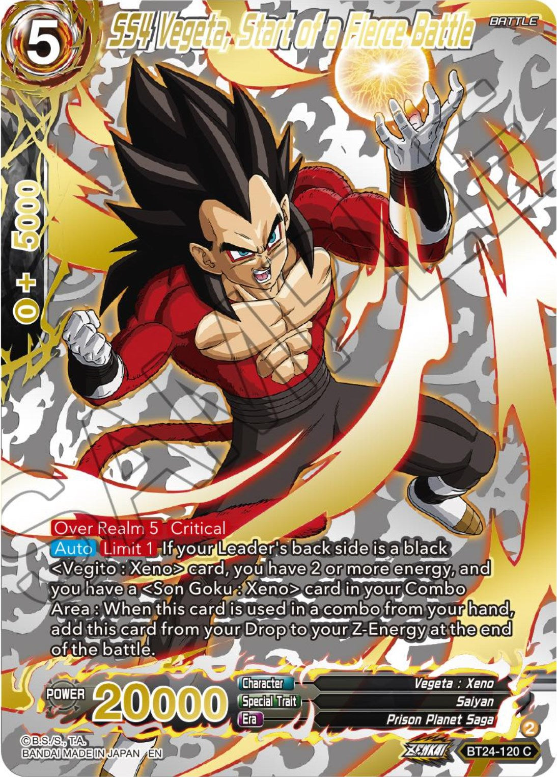 SS4 Vegeta, Start of a Fierce Battle (Collector Booster) (BT24-120) [Beyond Generations] | The Time Vault CA