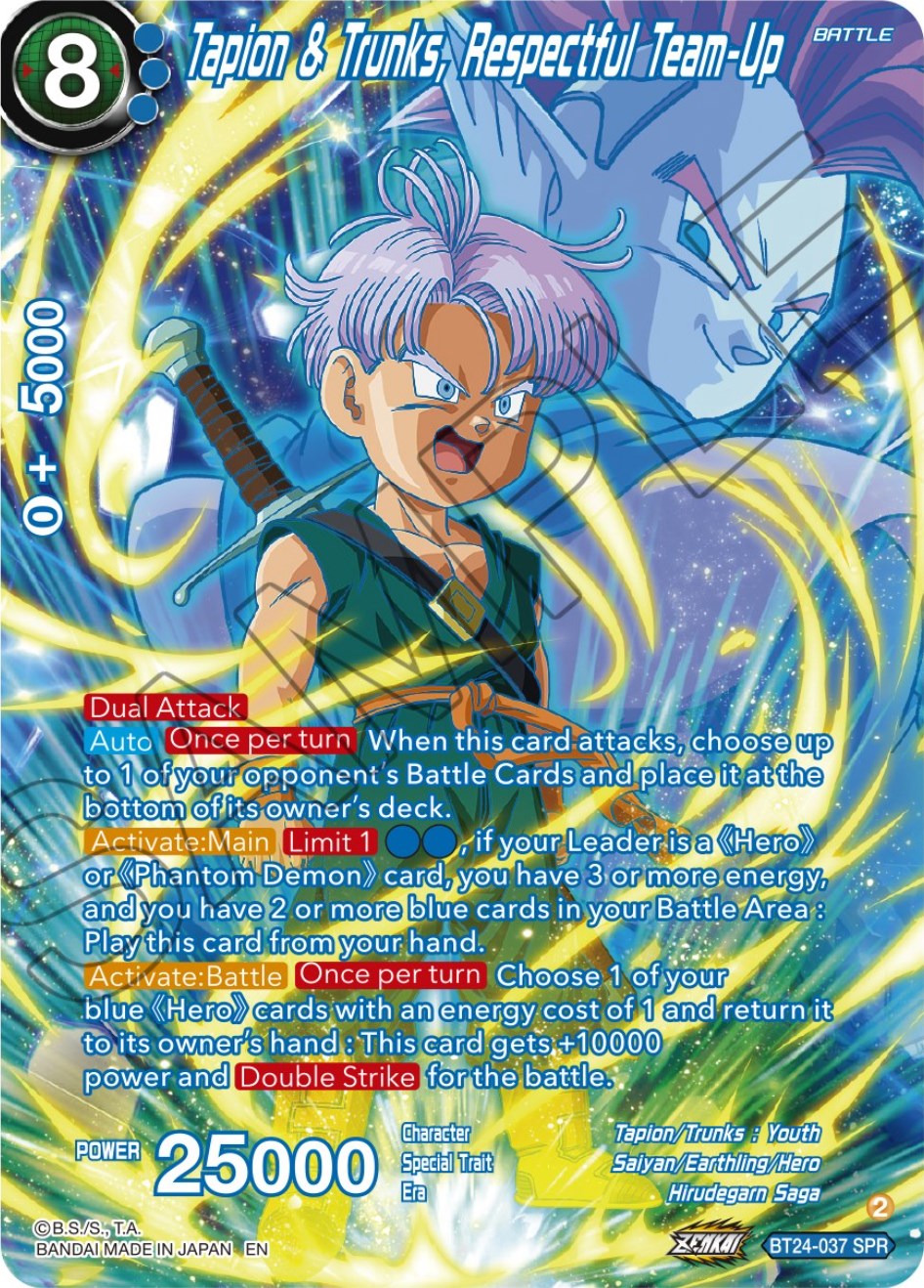 Tapin & Trunks, Respectful Team-Up (SPR) (BT24-037) [Beyond Generations] | The Time Vault CA