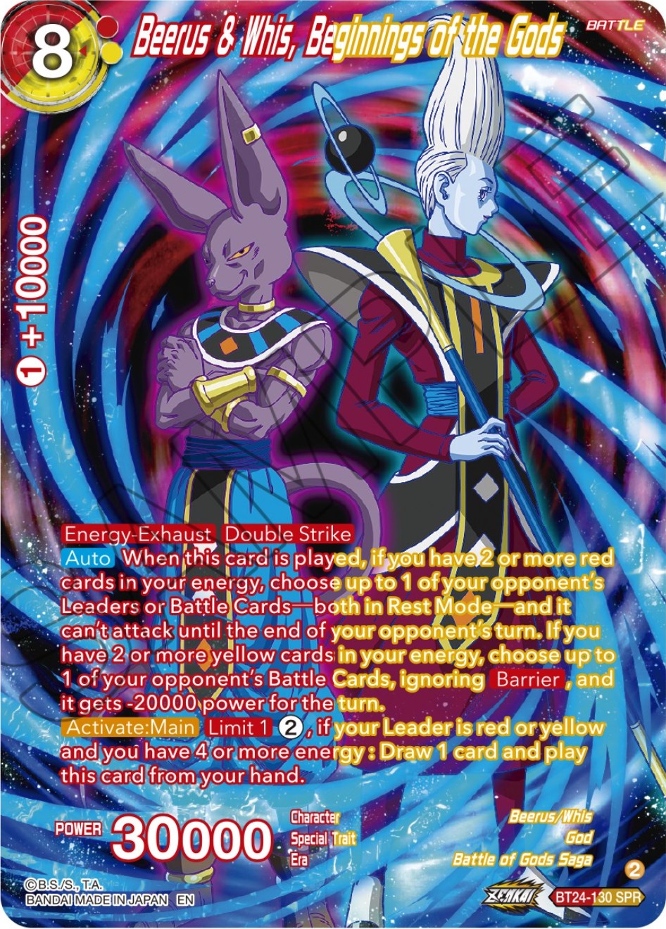 Beerus & Whis, Beginnings of the Gods (SPR) (BT24-130) [Beyond Generations] | The Time Vault CA