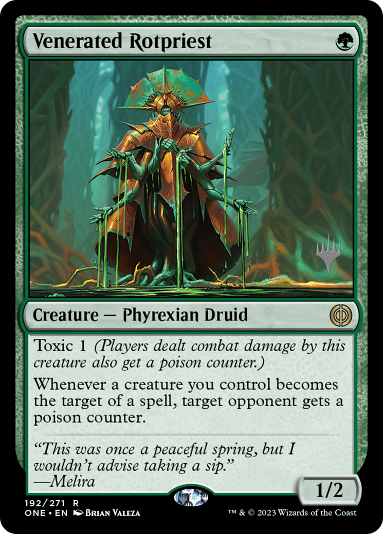 Venerated Rotpriest (Promo Pack) [Phyrexia: All Will Be One Promos] | The Time Vault CA
