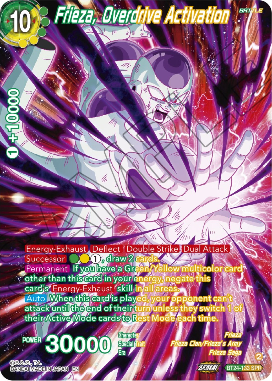 Frieza, Overdrive Activation (SPR) (BT24-133) [Beyond Generations] | The Time Vault CA