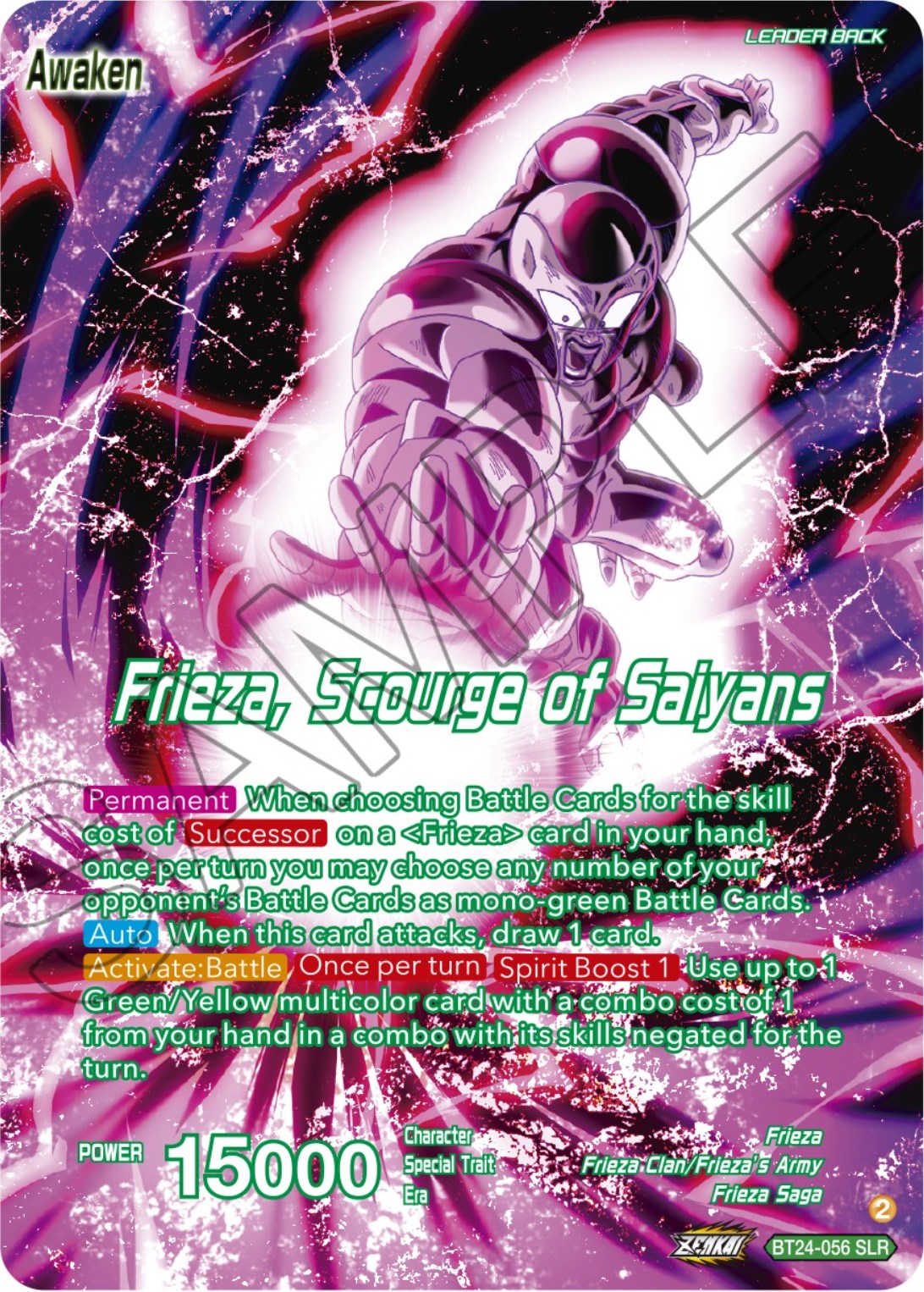 Frieza // Frieza, Scourge of Saiyans (SLR) (BT24-056) [Beyond Generations] | The Time Vault CA