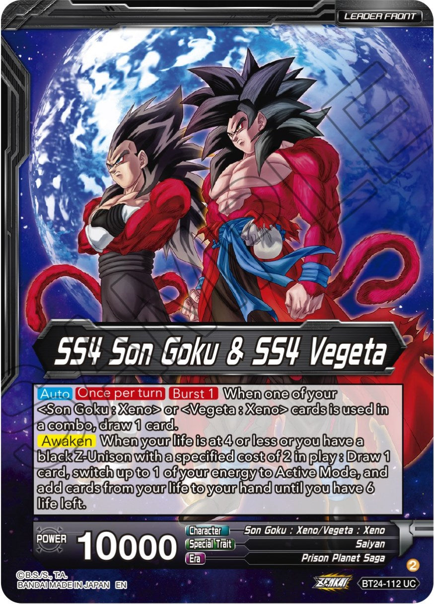 SS4 Son Goku & SS4 Vegeta // SS4 Vegito, Sparking Potara Warrior (SLR) (BT24-112) [Beyond Generations] | The Time Vault CA