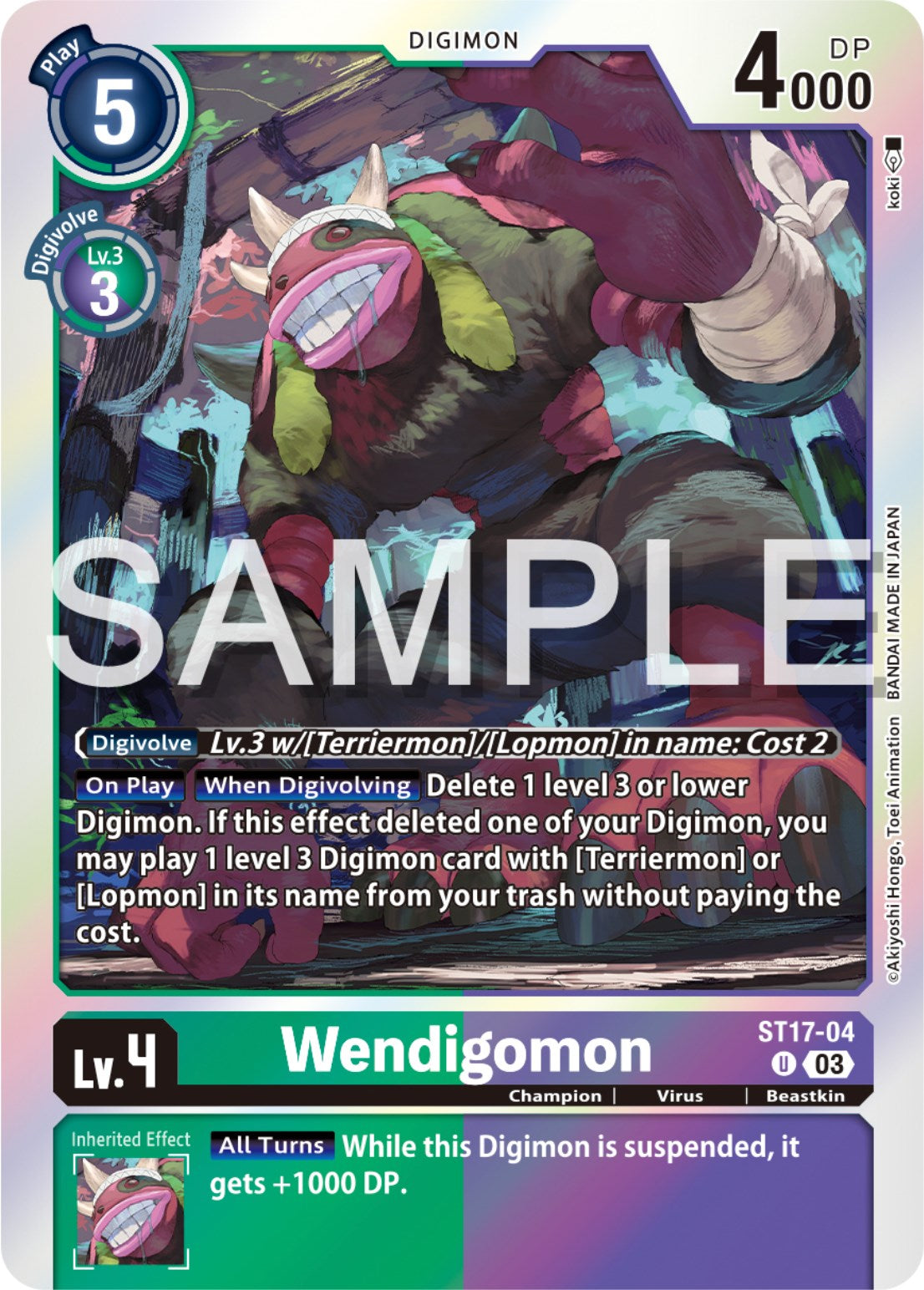 Wendigomon [ST17-04] [Starter Deck: Double Typhoon Advanced Deck Set] | The Time Vault CA