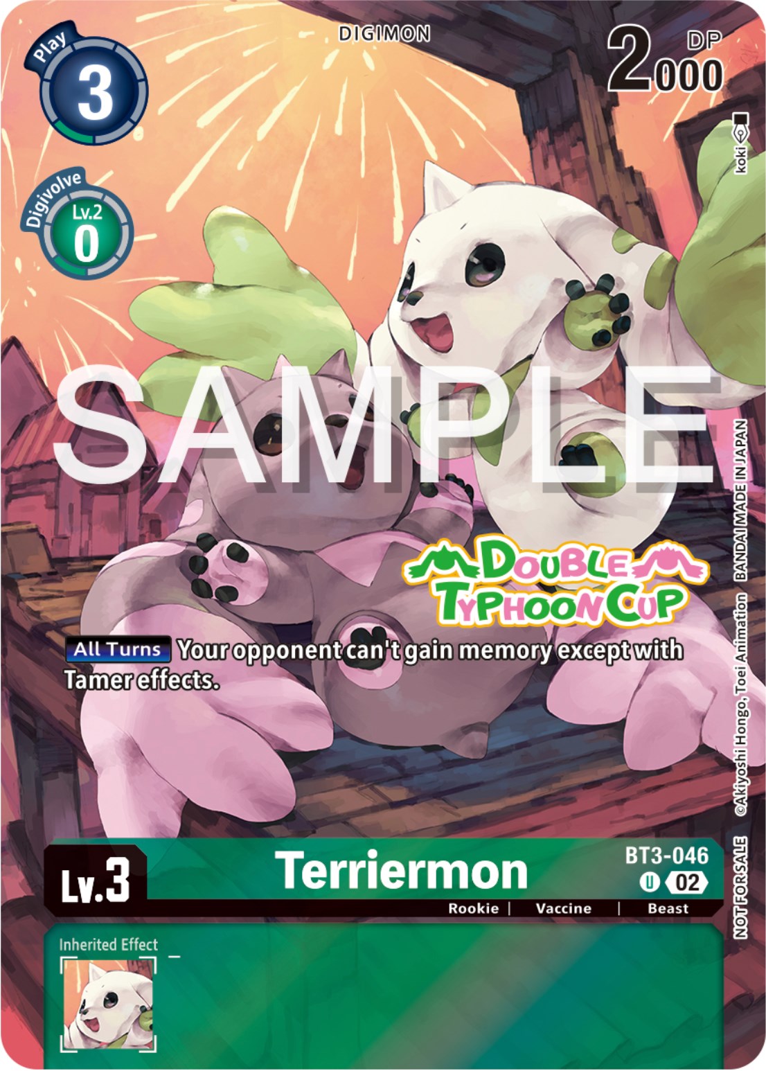 Terriermon [BT3-046] (Double Typhoon Cup) [Release Special Booster Promos] | The Time Vault CA