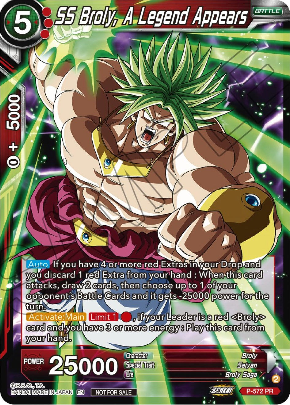 SS Broly, A Legend Appears (Zenkai Series Tournament Pack Vol.7) (P-572) [Tournament Promotion Cards] | The Time Vault CA
