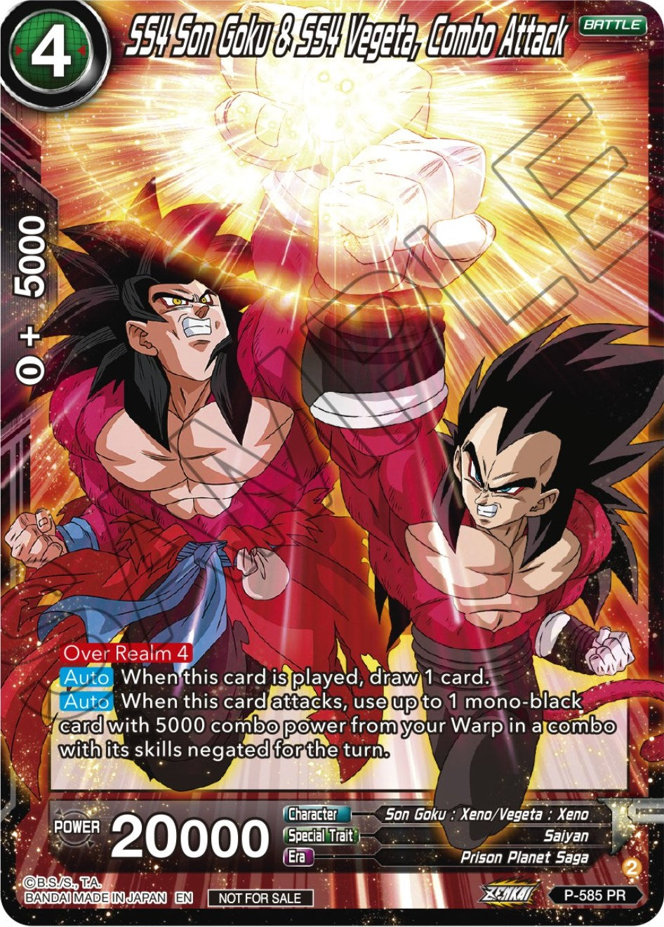 SS4 Son Goku & SS4 Vegeta, Combo Attack (Zenkai Series Tournament Pack Vol.7) (P-585) [Tournament Promotion Cards] | The Time Vault CA