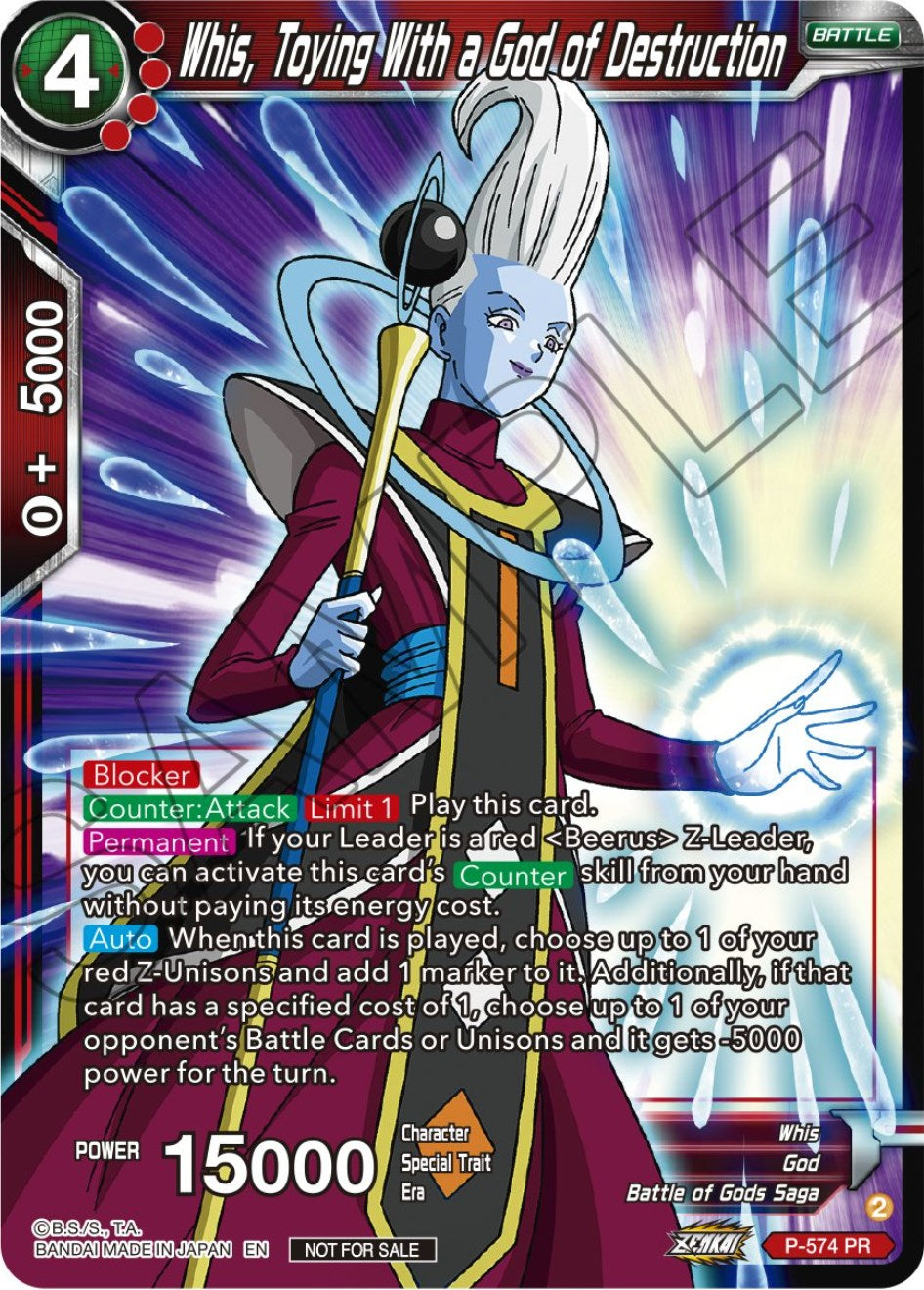 Whis, Toying With a God of Destruction (Zenkai Series Tournament Pack Vol.7) (P-574) [Tournament Promotion Cards] | The Time Vault CA