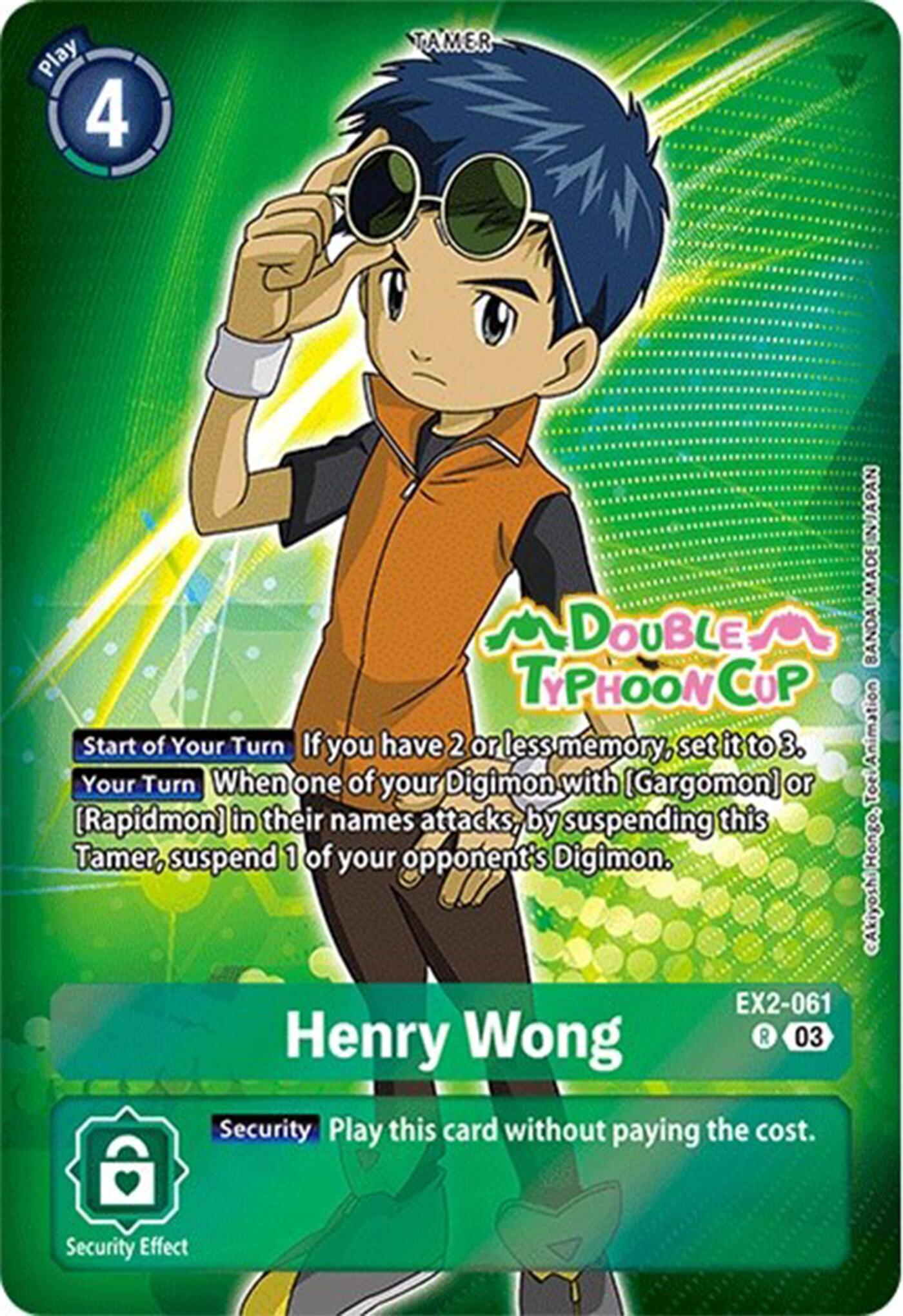 Henry Wong [EX2-061] (Reprint) [Starter Deck: Double Typhoon Advanced Deck Set Pre-Release Cards] | The Time Vault CA