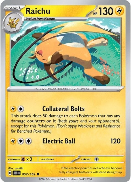 Raichu (052/162) [Scarlet & Violet: Temporal Forces] | The Time Vault CA