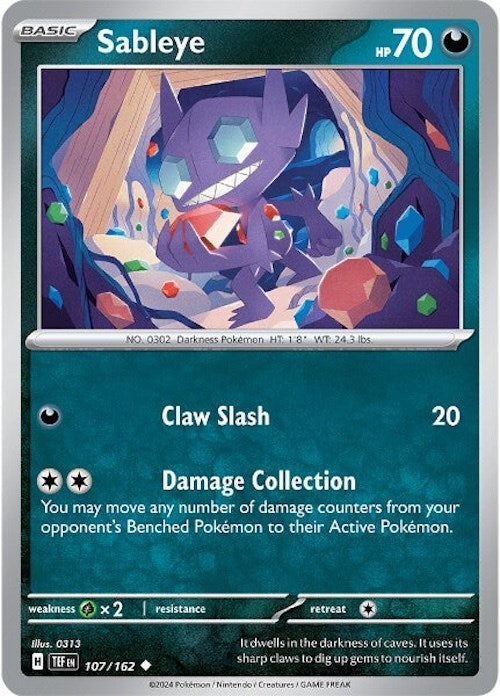 Sableye (107/162) [Scarlet & Violet: Temporal Forces] | The Time Vault CA