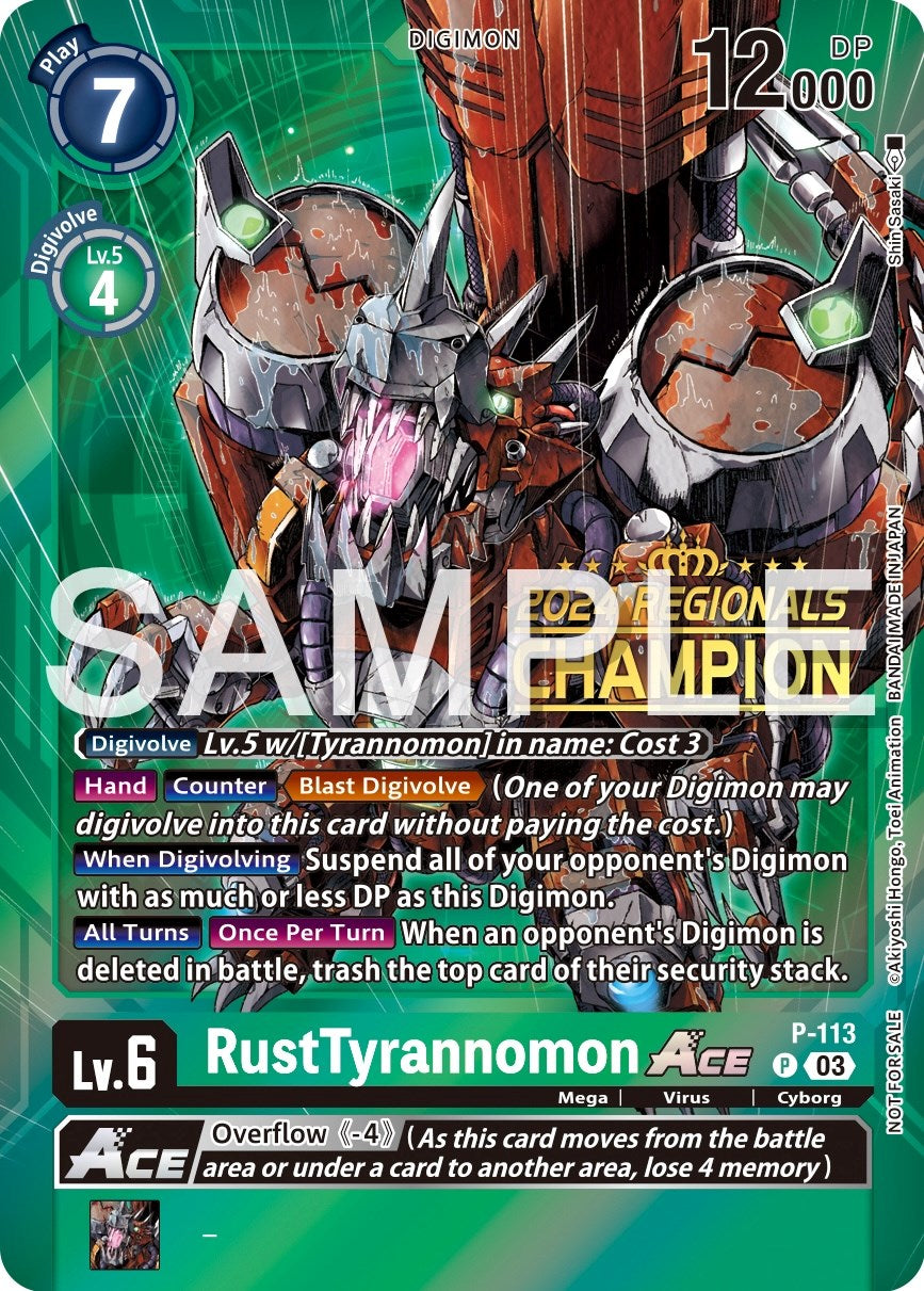 RustTyrannomon Ace [P-113] (2024 Regionals Champion) [Promotional Cards] | The Time Vault CA