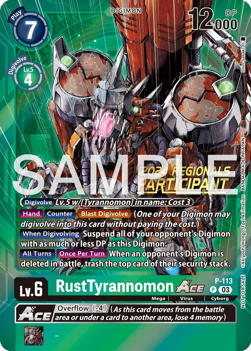 RustTyrannomon Ace [P-113] (2024 Regionals Participant) [Promotional Cards] | The Time Vault CA